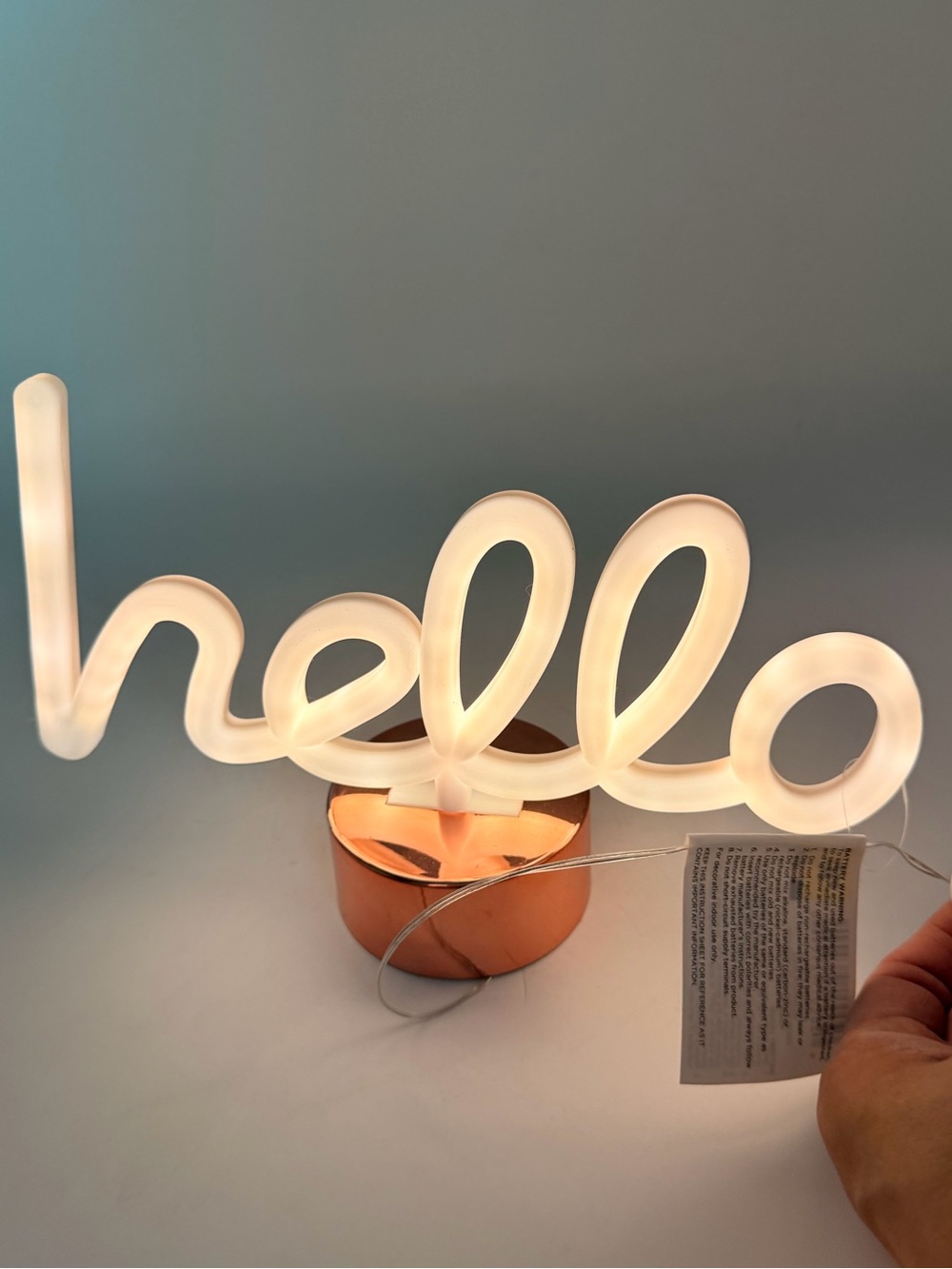 True Living Light Up Hello Sign Table Top Décor